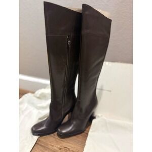 Balenciaga Leather Knee High Boots Brown 35 Made Italy Ghesquière-era 00's $1295